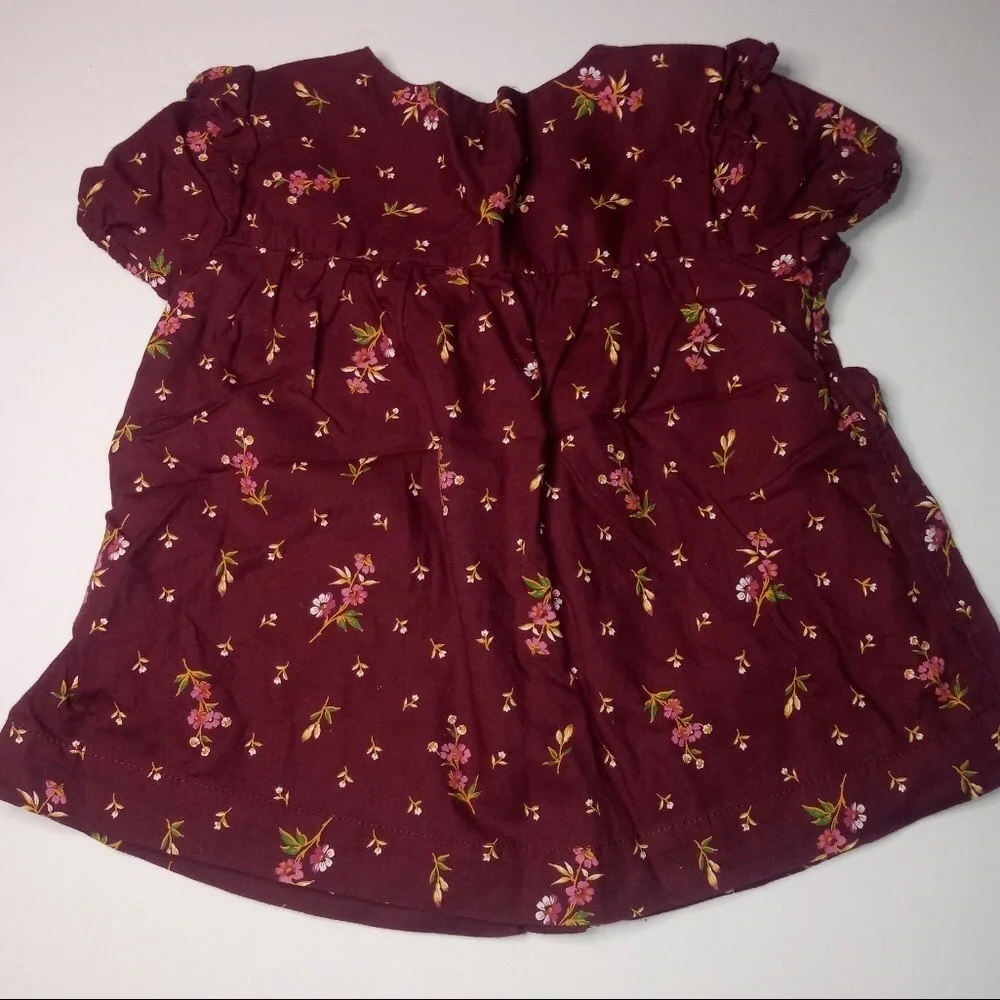 Girls Gap floral short sleeve button down shirt - Picture 13 of 14